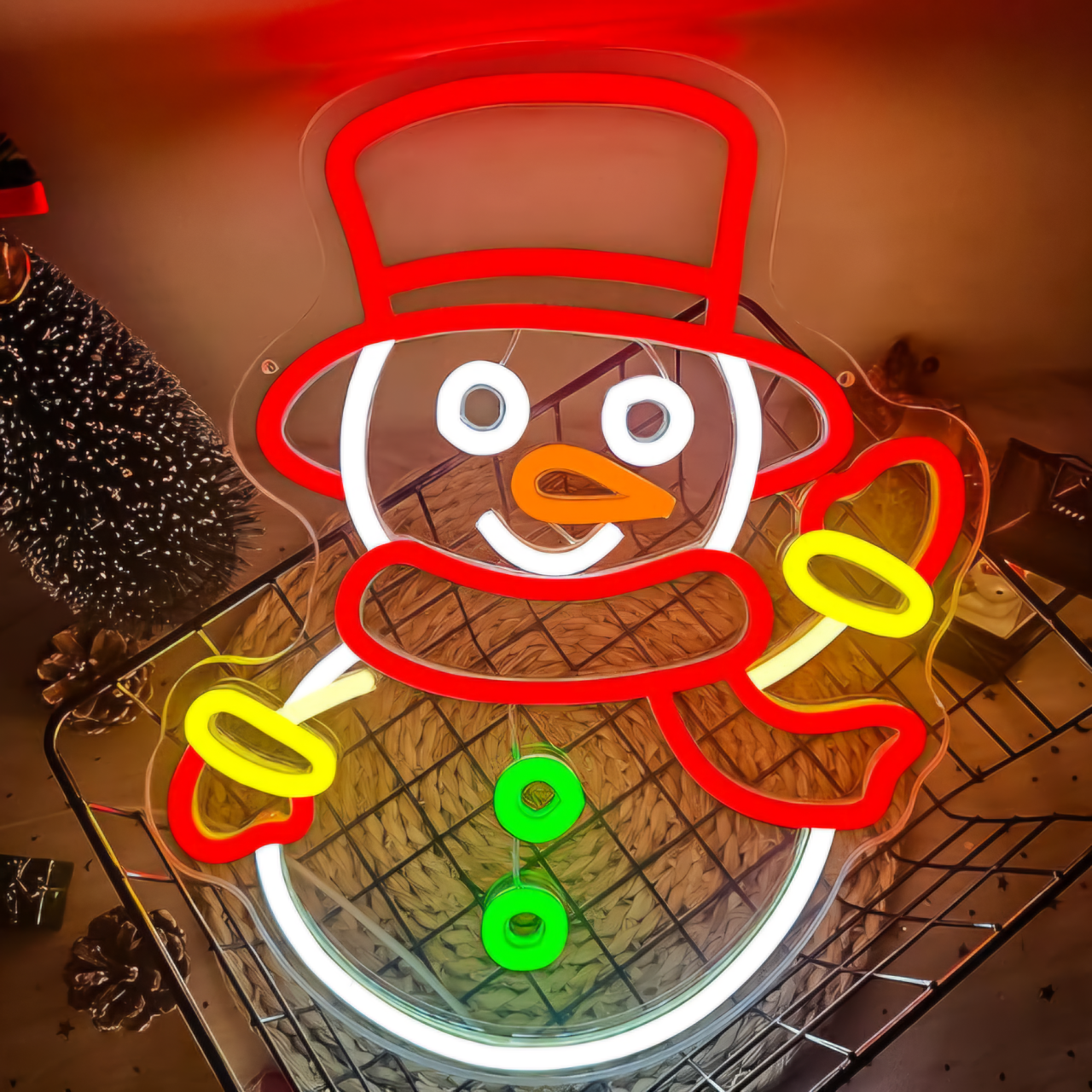 Christmas Neon Sign Wall Decor Snowman Custom Neon Sign Led Neon Signs Light up Bedroom Cafe Bar Living Room Party Gift